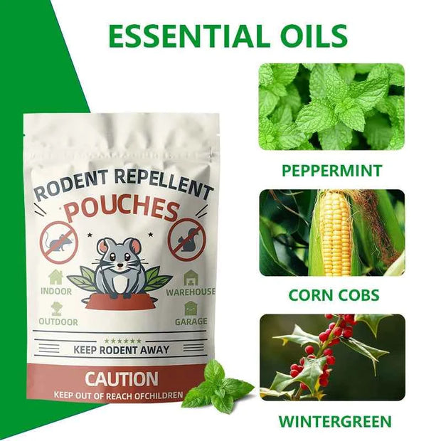 10 Pack Peppermint Rodent Repellent Pouches – Natural Mouse & Rat Deterrent for Home, Car, Garage & Outdoor Use