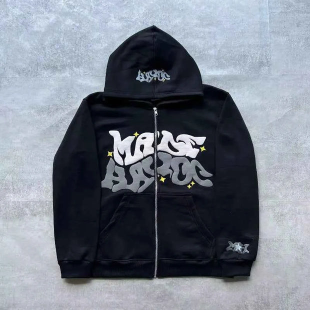 MASS ASPECT Graphic Hoodie | Bold Streetwear Zip-Up