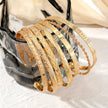 Gold-Tone Engraved Bangle Bracelet Set – Multi-Design Cuff Stack