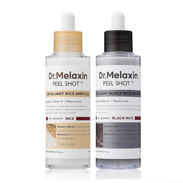 DrMelaxin Peel Shot Ampoule - Revitalizing Serum with PS Rice & Black Rice for Radiant Skin, 2.7 fl oz