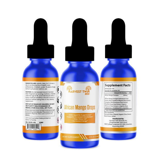 Harvest Twin Labs African Mango Drops Dietary Supplement – 2 fl oz (60 ml)