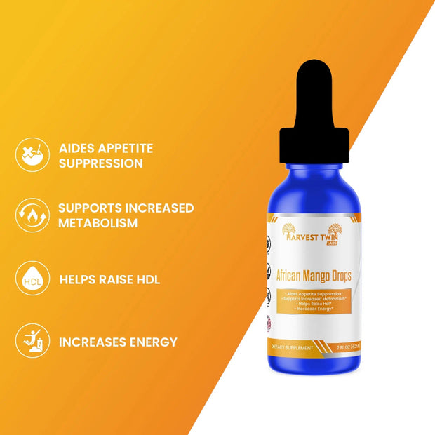 Harvest Twin Labs African Mango Drops Dietary Supplement – 2 fl oz (60 ml)