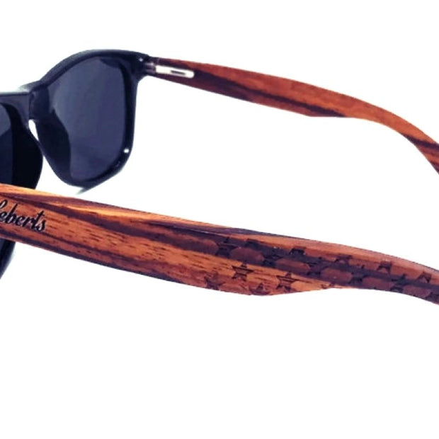 Zebrawood Stars & Bars Sunglasses
