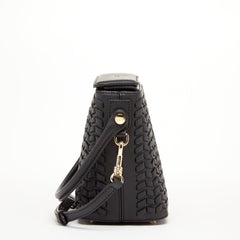 Anna Woven Leather Bag Black