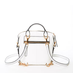 Ashley Small White Leather Backpack Purse