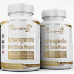 Harvest Twin Labs Ashwagandha Supplement for Stress Relief with Black Pepper 1300mg - 60 Capsules
