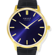 AMANT ATLANTIS Blue Dial Minimalist Leather Strap Watch