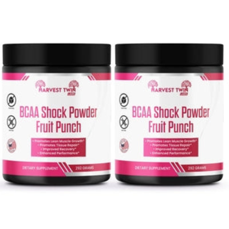 Harvest Twin Labs BCAA Shock Powder Fruit Punch Amino Acid Powder – 292g