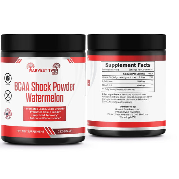 Harvest Twin Labs BCAA Shock Powder Watermelon Dietary Supplement 292g