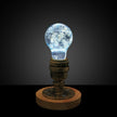 LED Light Bulb Lamp with Wooden Base - Unique Decorative Home Lighting