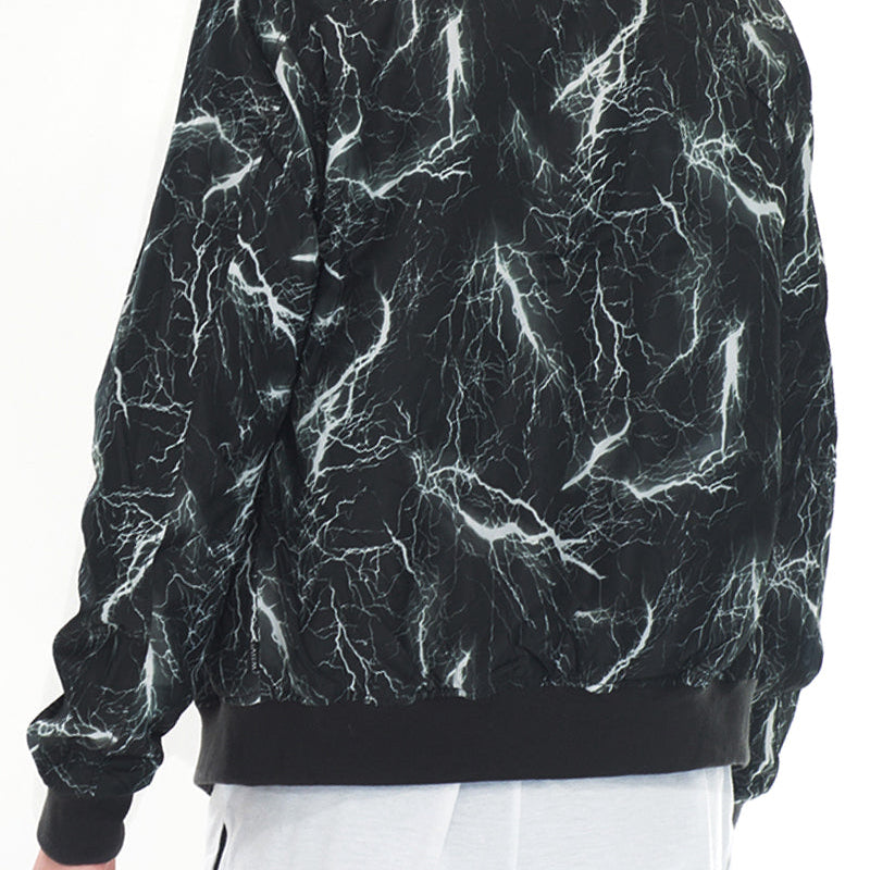 Men’s Black Marble Print Bomber Jacket