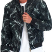 Men’s Black Marble Print Bomber Jacket