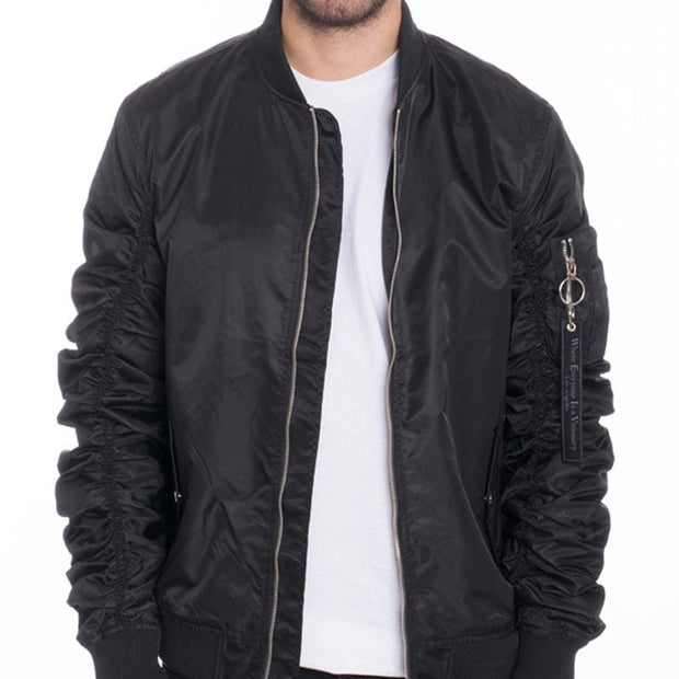 Elevate Your Style with Our Men's Black Bomber Jacket – Sleek, Functional, and Versatile