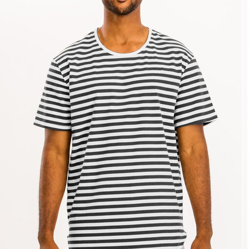 Classic Black and White Striped Men’s T-Shirt