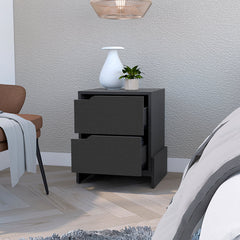 Nightstand Brookland, Bedside Table with Double Drawers