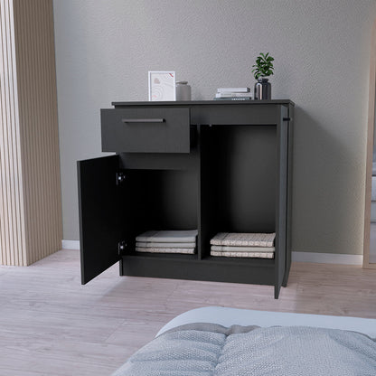 Multi-Functional Dresser Carlin, Top Surface as TV Stand, Black Wengue