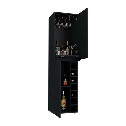 Tall Cabinet, Seven Cubbies, Two-Door Cabinets, Black Wengue.