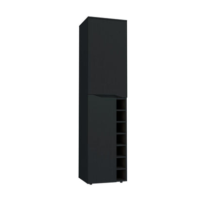 Tall Cabinet, Seven Cubbies, Two-Door Cabinets, Black Wengue.