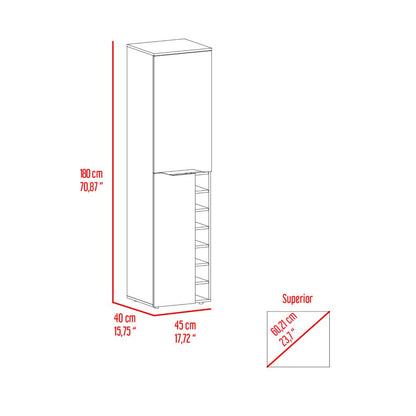 Tall Cabinet, Seven Cubbies, Two-Door Cabinets, Black Wengue.