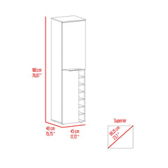 Tall Cabinet Bell, Seven Cubbies, Two-Door Cabinets, Black Wengue