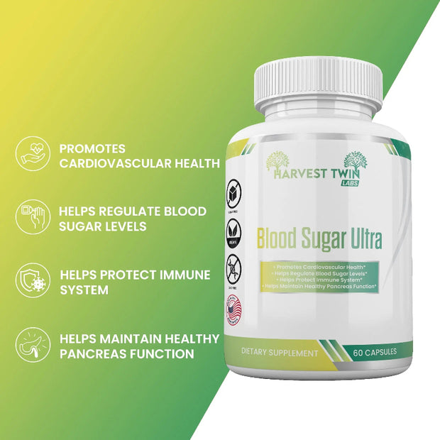 Harvest Twin Blood Sugar Support Capsules for Mood, Joint & Overall Health - 60 Count