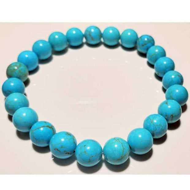 Blue Howlite Bead Braceletm