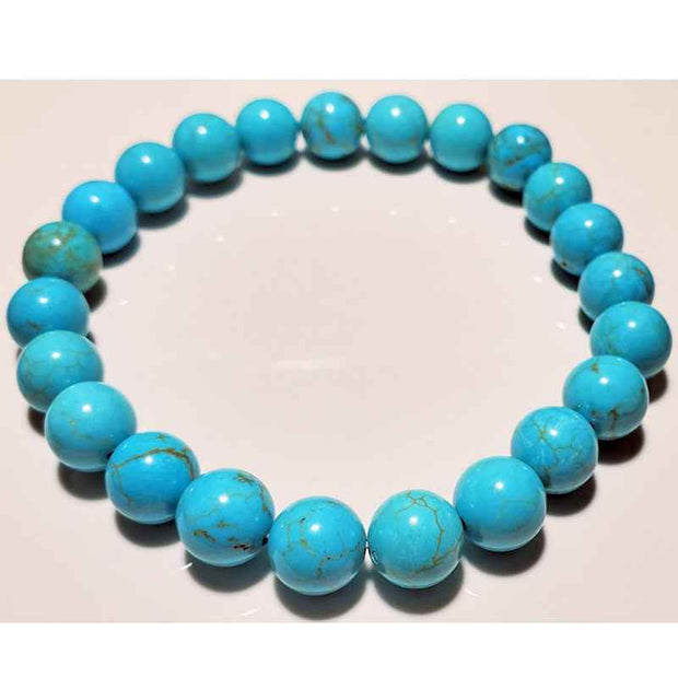 Blue Howlite Bead Braceletm