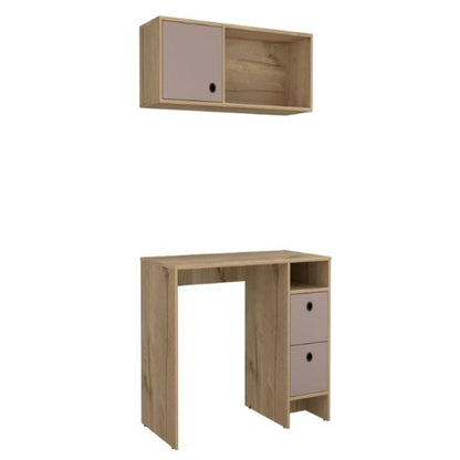 Office Set, Two Drawers, Wall Cabinet, Single Door Cabinet