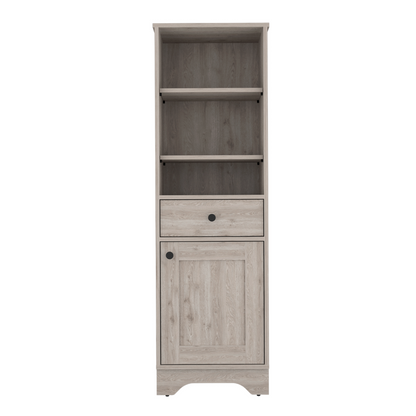 Linen Cabinet, One Drawer, One Cabinet, Multiple Shelves.