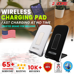 5Core Fast Wireless Charger Phone 2Pack Qi Certified 10W Cellphone