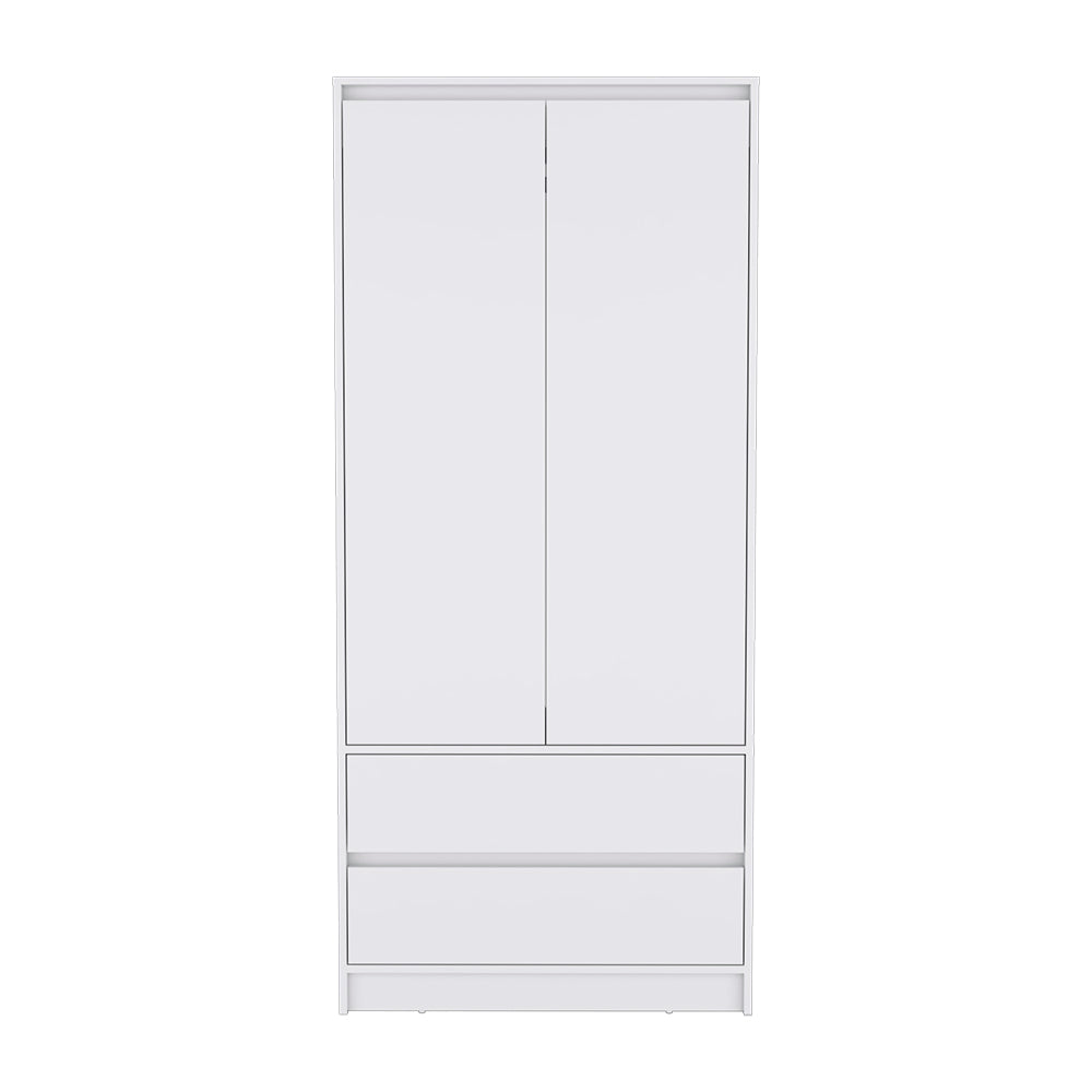 Armoire, Two Drawers, White Finish.