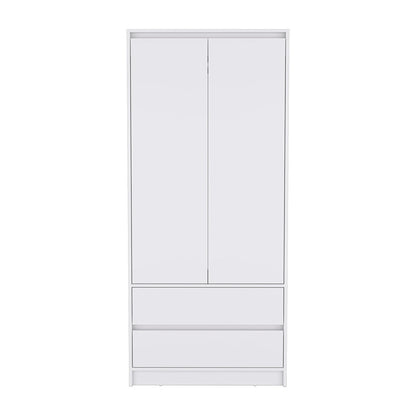 Armoire, Two Drawers, White Finish.