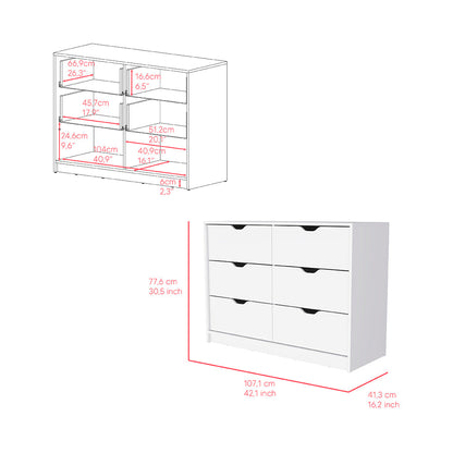 2 Piece Bedroom Set, Nightstand + Dresser, White Finish.