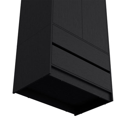 Armoire, Two Drawers, Black Finish.