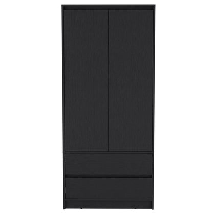 Armoire, Two Drawers, Black Finish.