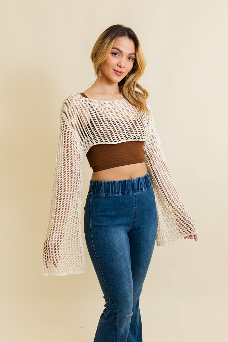 Loom Knitted Crop Sweater