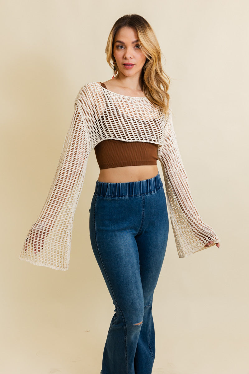 Loom Knitted Crop Sweater