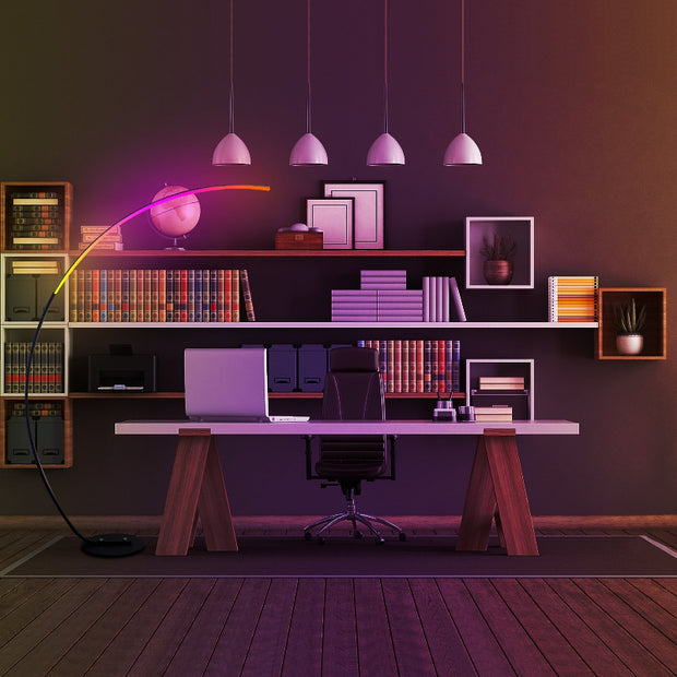 Modern Arc LED Floor Lamp with Curved Light Design