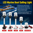 12V/24V Waterproof LED Marine Boat Navigation Light 180° Rotating Sailing Anchor Light