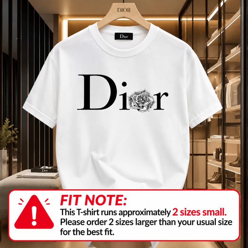 Dior Logo Graphic T-shirt – Stylish Casual Wear for Women | Black & White Options