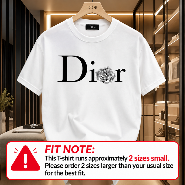 Dior Logo Graphic T-shirt – Stylish Casual Wear for Women | Black & White Options
