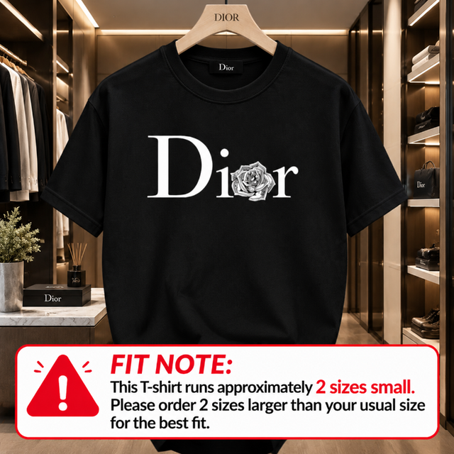 Dior Logo Graphic T-shirt – Stylish Casual Wear for Women | Black & White Options