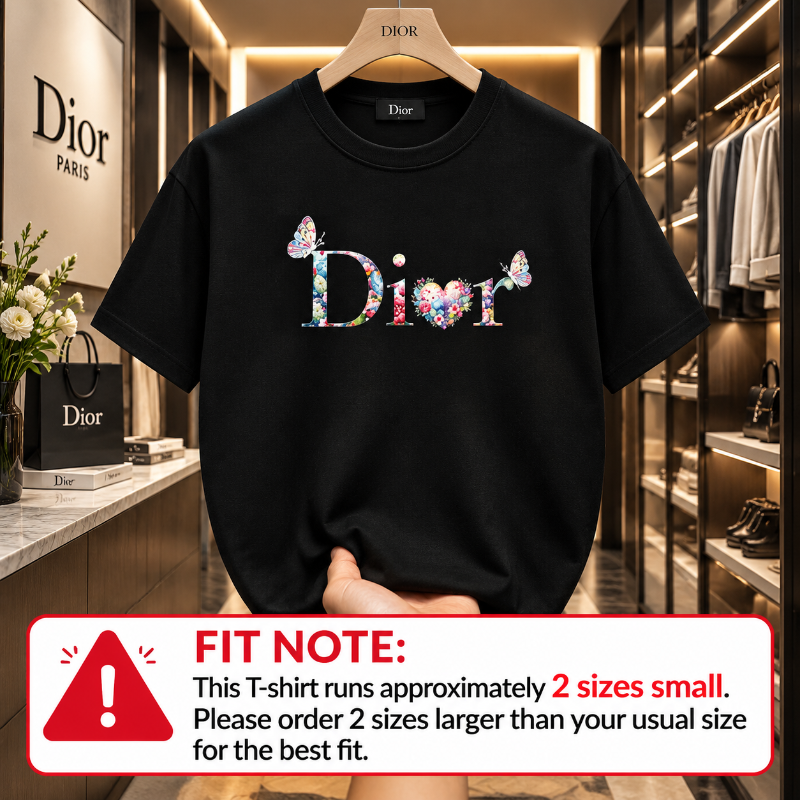Dior Logo Graphic T-shirt – Stylish Casual Wear for Women | Black & White Options