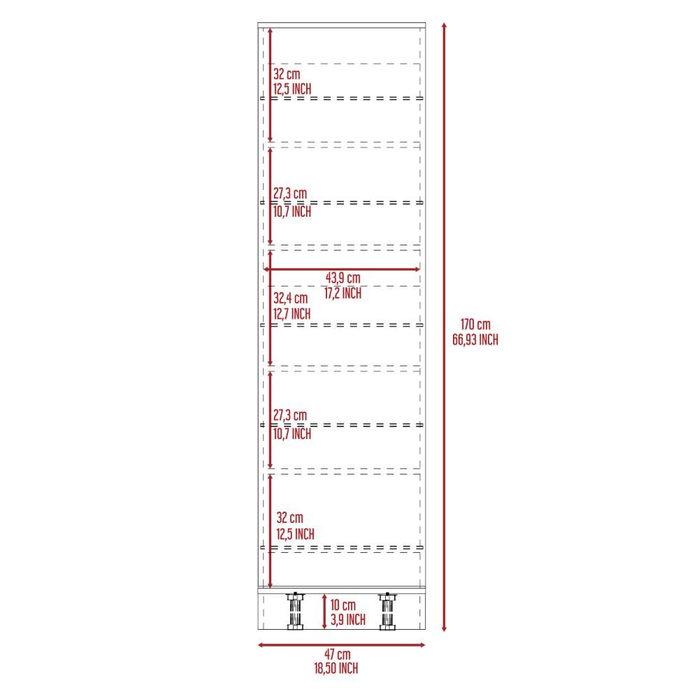 Shoe Rack, Mirror, Five Interior Shelves, Single Door Cabinet,