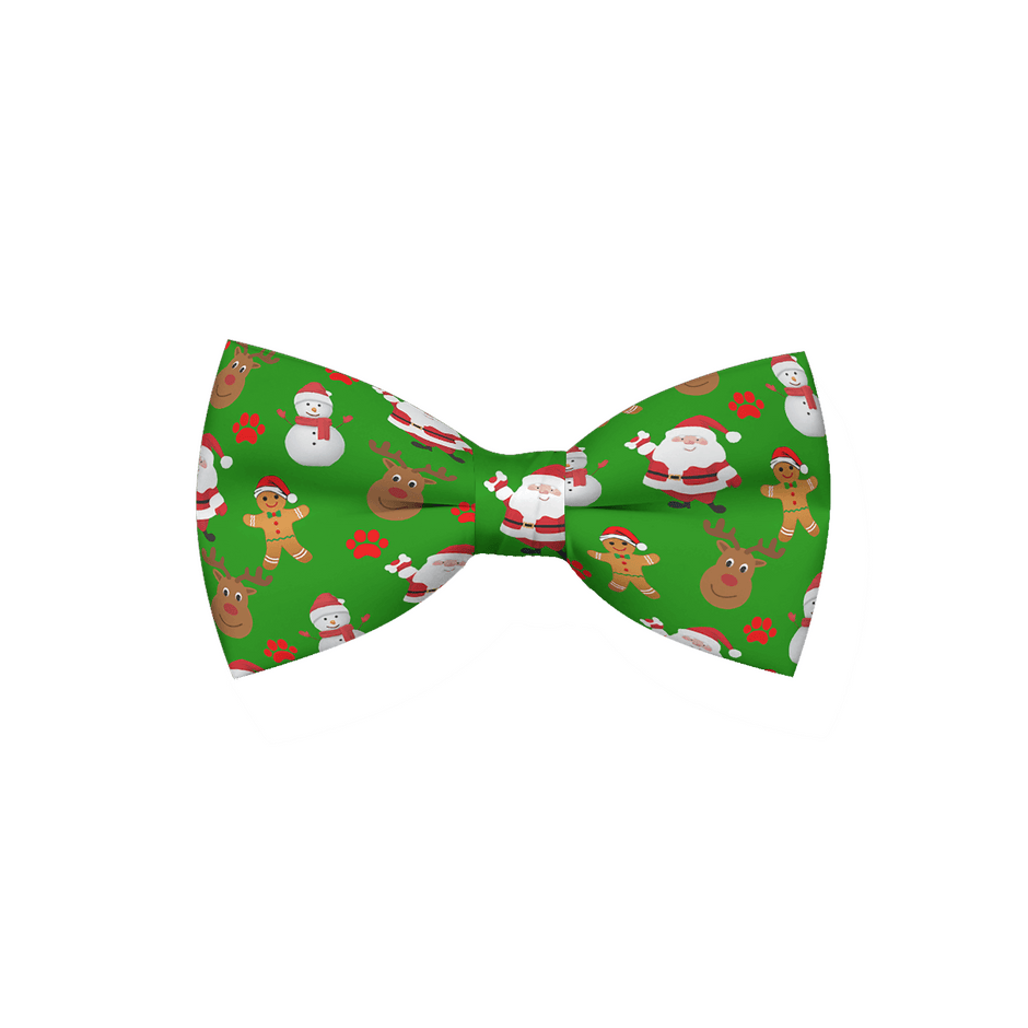 Festive Green Dog Bow Tie