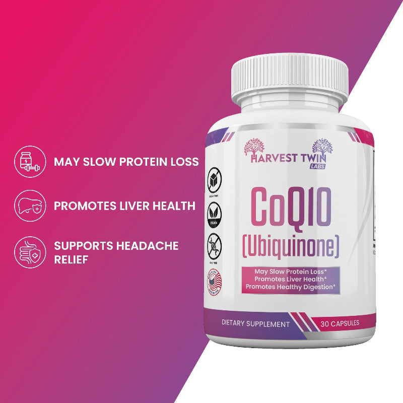 Harvest Twin Labs CoQ10 (Ubiquinone) 200mg – 30 Capsules Dietary Supplement