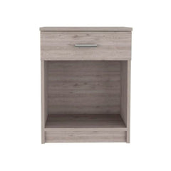 Nightstand Coco, Single Drawer, Lower Shelf, Light Gray Finish