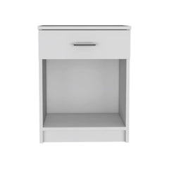 Nightstand Coco, Single Drawer, Lower Shelf, White Finish