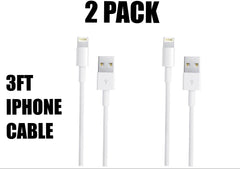 2 PACK! Of White 3 Ft Charger Compatible for Iphone