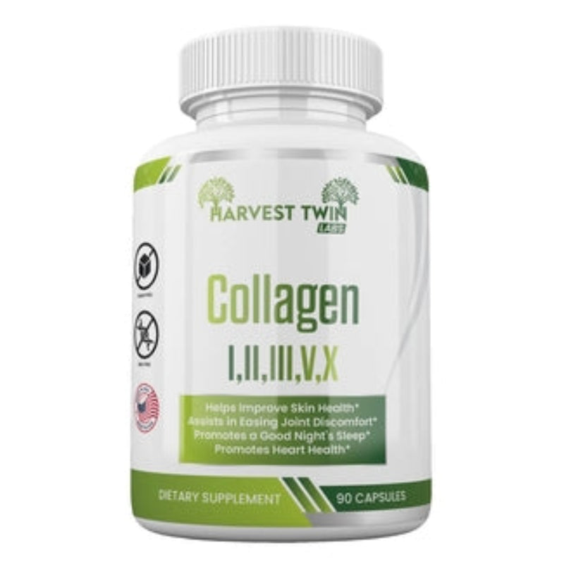 Harvest Twin Labs Collagen I, II, III, V, X Dietary Supplement – 90 Capsules
